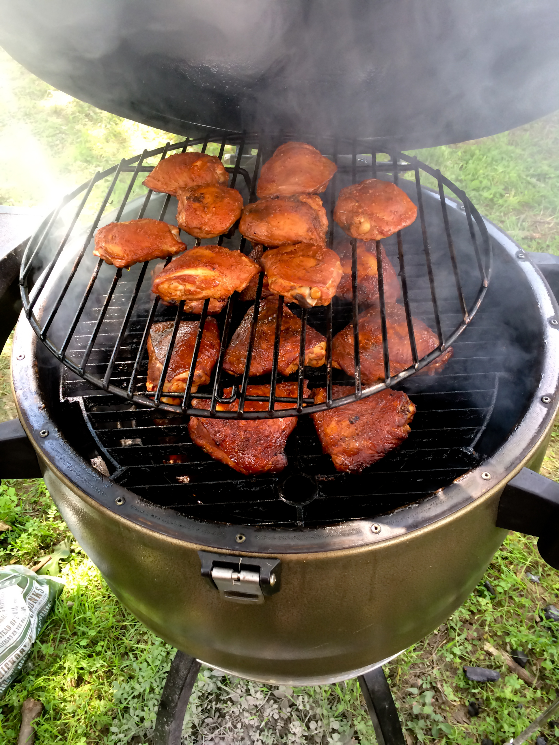 Chicken Thighs on the Broil King Keg