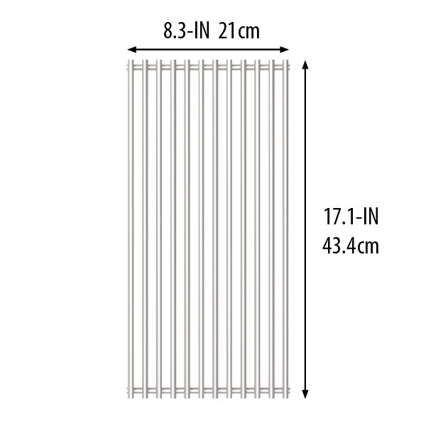 Stainless Steel Cooking Grid with dimensions