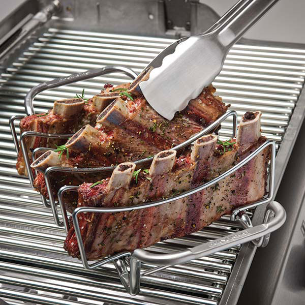 Compatible for Brinkmann 812-9236-S Dimensions: 10 L X 3 H X 11 3/8 W soldbbq Roasting/Rib Rack-Non-Stick-Outdoor Grill BBQ Accessories Porcelain Coated Steel 