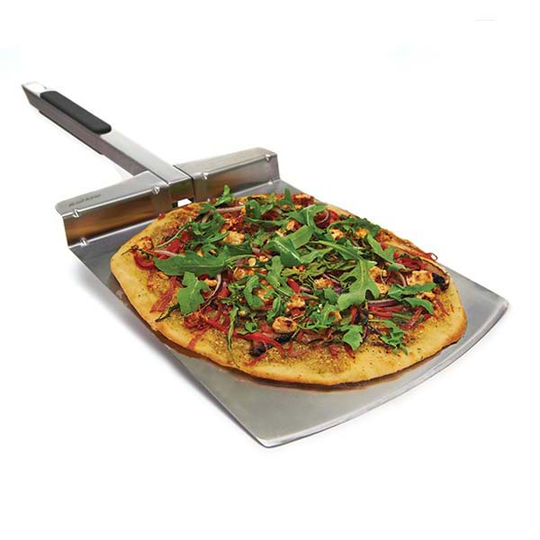 Pizza Ronde Spatule avec gâteau Inoxydable Pizza poignée en Bois Pizza Scraper Peel en Acier Inoxydable Paddle Grand
