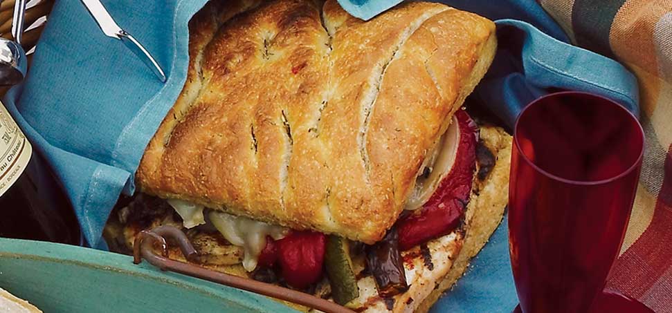 GRILLED FOCACCIA WITH CHICKEN  VEGETABLES  BroilKing