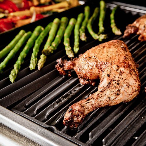 Country Living RNAB09BK77HCF country living enameled cast iron double  burner grill pan, family sized rectagular griddle, durable indoor and  outdoor cookwa